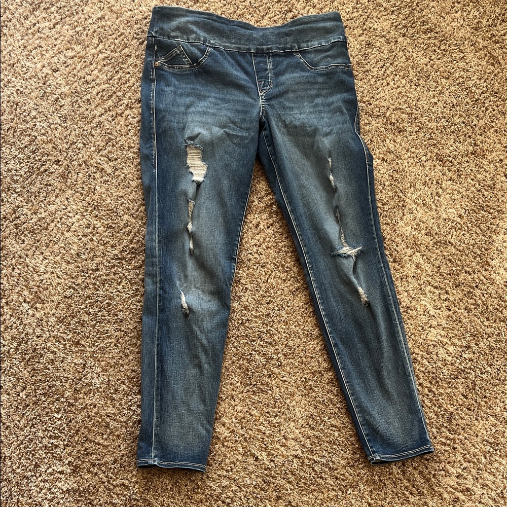 Rock & Republic Distressed Denim Skinny Jeans